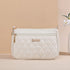 White PU Leather Quilted Crossbody Bag for Women - Compact Multi-Compartment Shoulder Purse