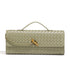 Light Green Luxury Woven PU Leather Clutch - Elegant Women&