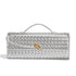 Silver Luxury Woven PU Leather Clutch - Elegant Women&