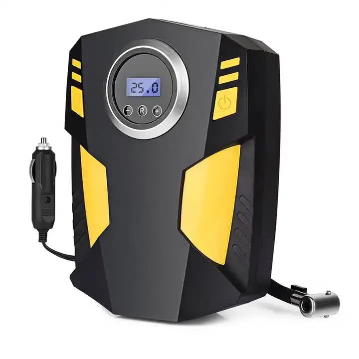 Portable 12V Digital Tire Inflator Air Compressor with LED Light - 120W, 300cm Power Cord, Multi-Purpose for Cars, Motor