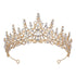 Luxury Full Rhinestone Bridal Tiara - Elegant Alloy Crown Hairband with 3A Grade Crystals  Gold
