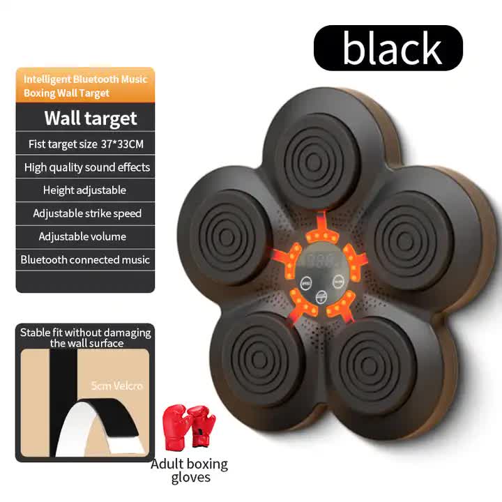 Smart Interactive Boxing Target Wall Pad with Boxing Gloves for Adult - LED Training Board with Bluetooth Music and Adju