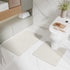 Beige Bathroom Floor Mat Set - U-Shaped Toilet Mat 50*50cm & Rectangular 60x90cm Mat for Bathroom