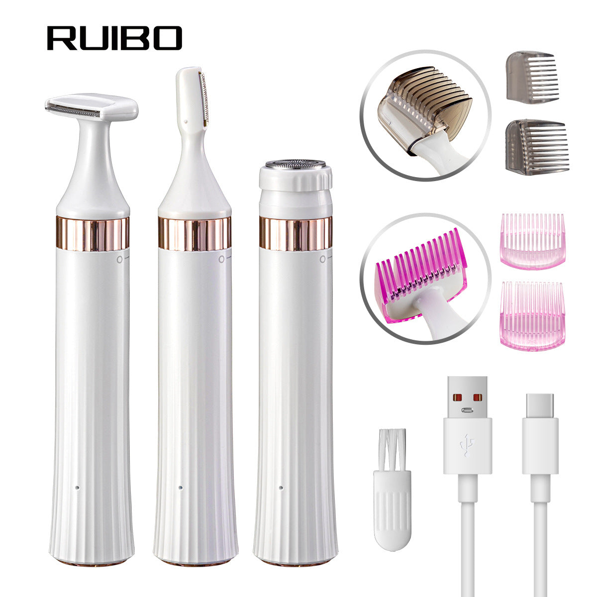 3-in-1 Electric Hair Removal Trimmer - Rechargeable Grooming Kit 