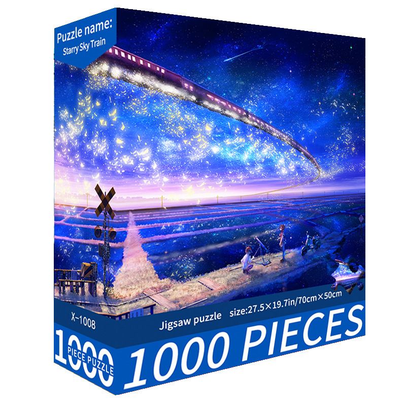 (2 PCS) 1000-Piece Star Train Jigsaw Puzzle - High Difficulty Stress-Relief  Toy