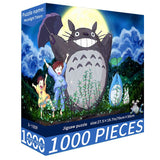 (2 PCS) 1000-Piece Moonlight Totoro Jigsaw Puzzle - High Difficulty Stress-Relief  Toy