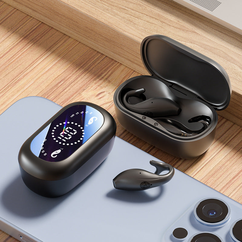 Black Dolphin M66 Clip-on Bluetooth Earphones - Wireless, 8+ Hours Battery, 15m Transmission Range, Durable PC+ABS Mater