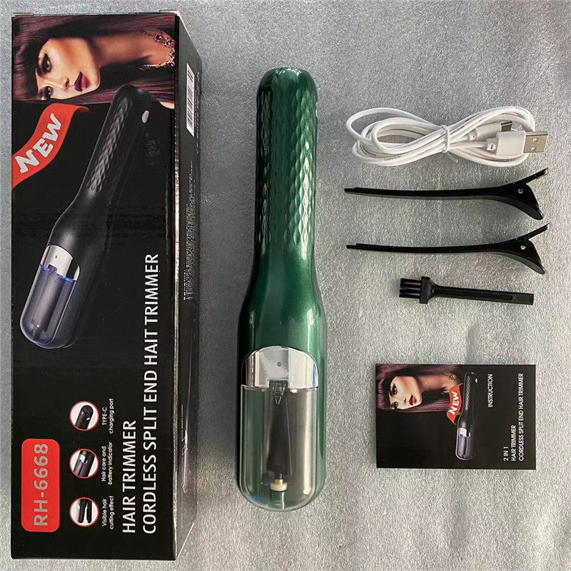 Green  Mini - Automatic, Hair Repair Split End Remover Trimmer For Dry, Splitting, Damaged And Brittle Split Ends, Men A
