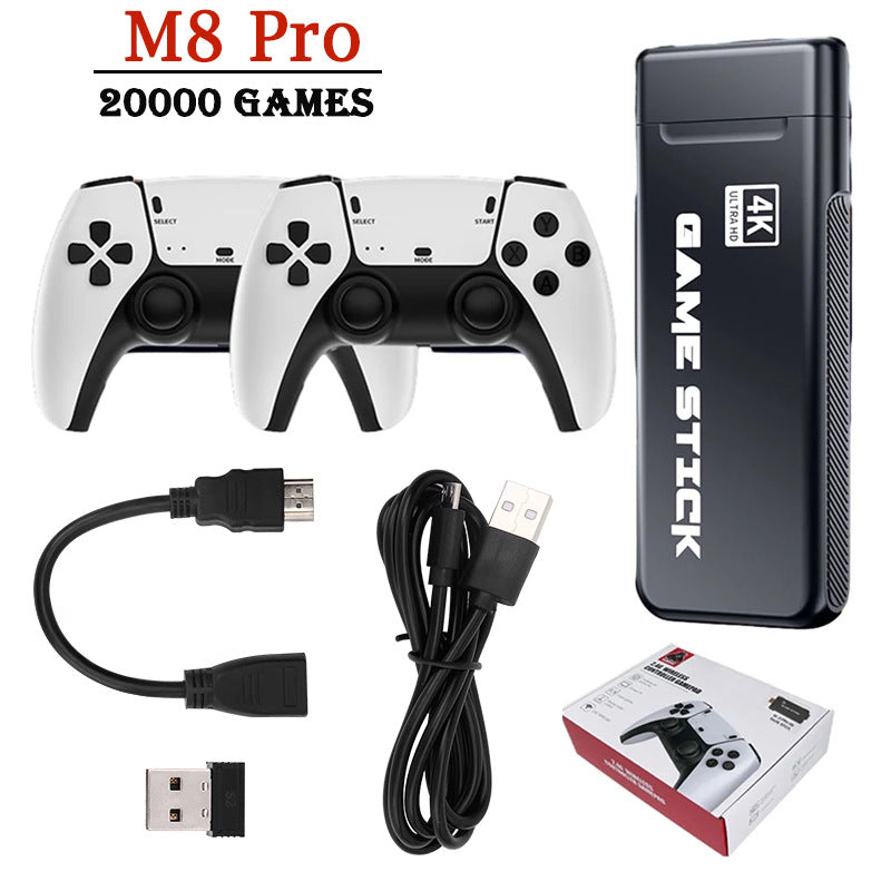 M8Pro HD TV Game Console - HDMI Retro Home Gaming System with Wireless Dual Joystick Controller, PS1 Arcade Games, 128GB
