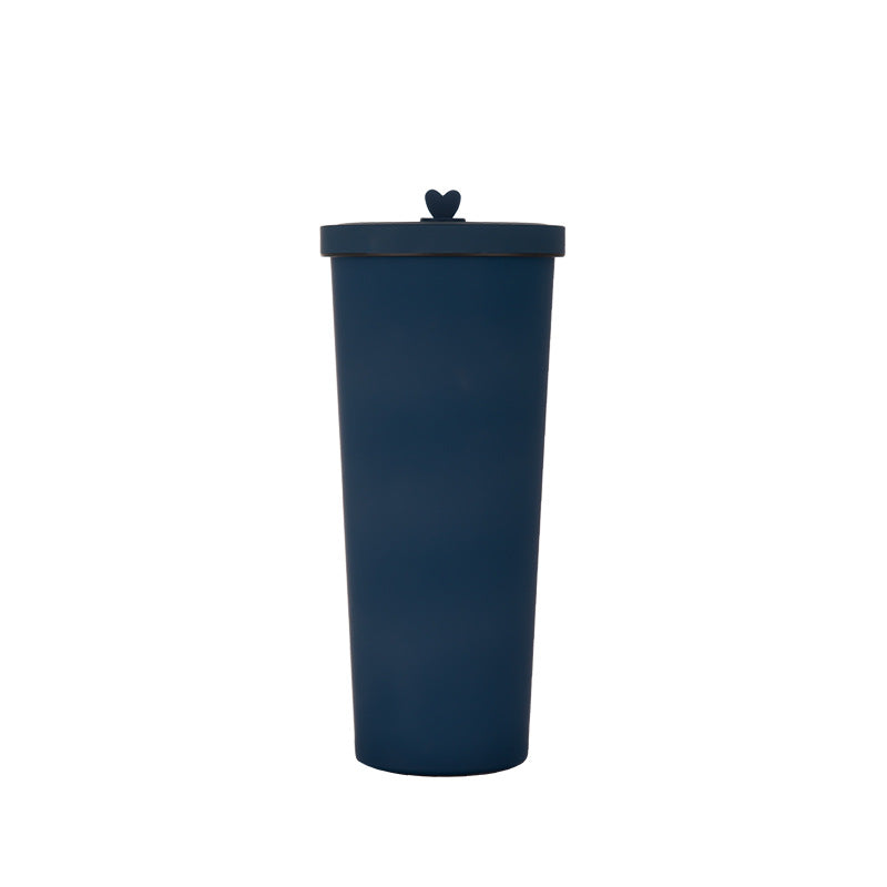 750ml Blue Straw Cup - 304 Stainless Steel Reusable BPA-Free Water Bottle with Leak-Proof Lid, Large Capacity, Perfect f