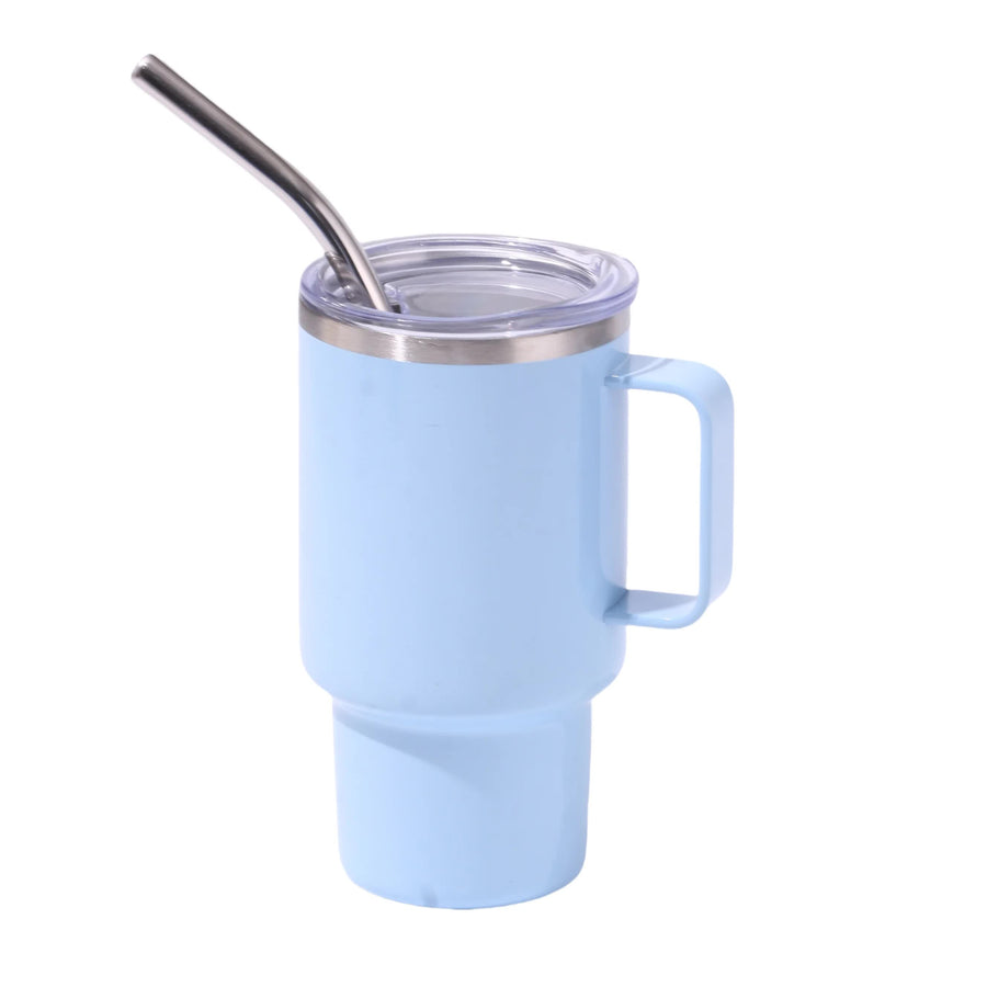 2PCS 3oz Sky Blue Sublimation Mini Car Cup â€“ 304 Stainless Steel Straw Beer Cup, Portable Insulated Whiskey Shot Glass