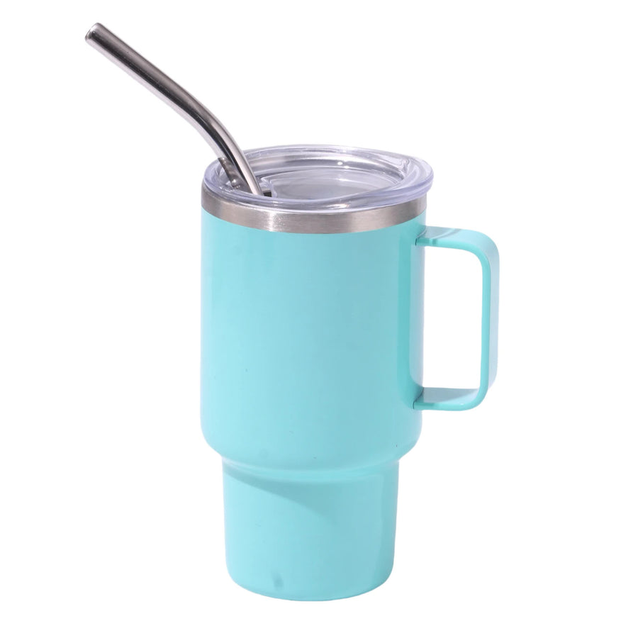 2PCS 3oz Blue Sublimation Mini Car Cup - 304 Stainless Steel Straw Beer Cup, Portable Insulated Whiskey Shot Glass, Perf