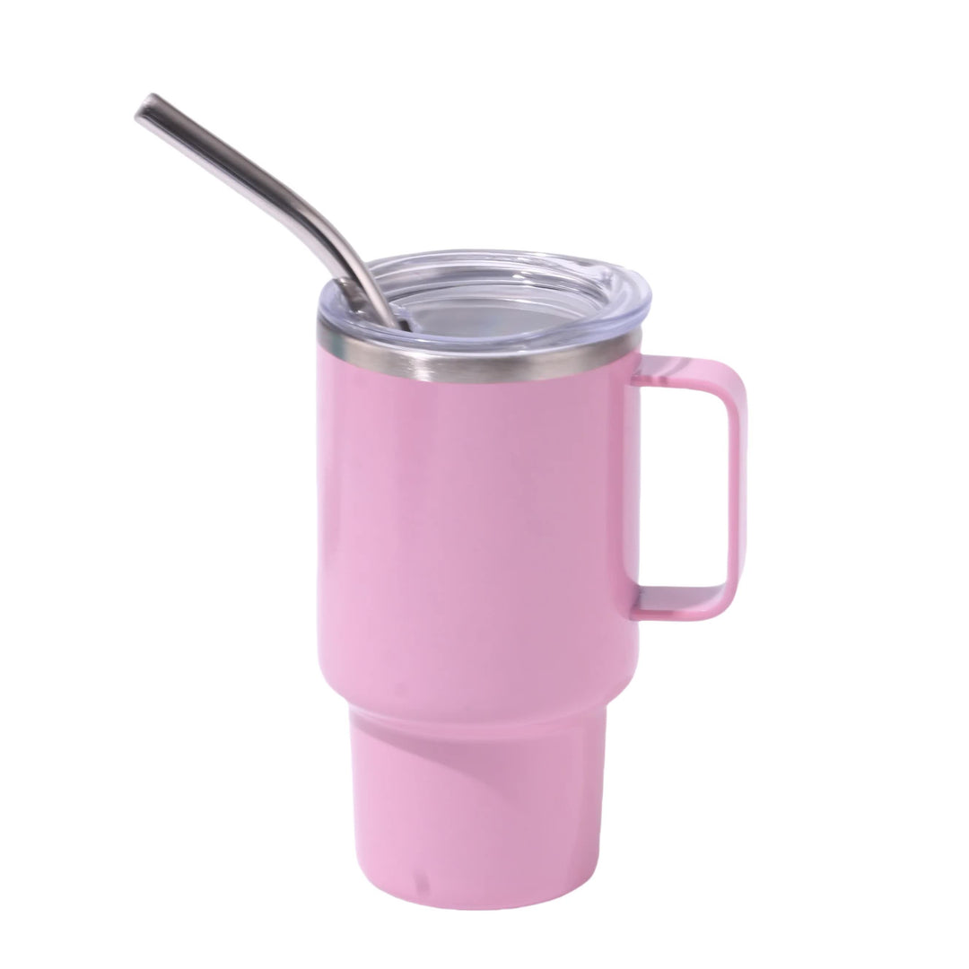 2PCS  3oz Pink Sublimation Mini Car Cup - 304 Stainless Steel Straw Beer Cup, Portable Insulated Whiskey Shot Glass, Per