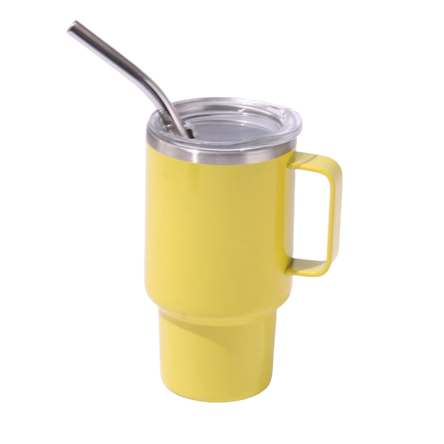 2PCS 3oz Yellow Sublimation Mini Car Cup - 304 Stainless Steel Straw Beer Cup, Portable Insulated Whiskey Shot Glass, Pe