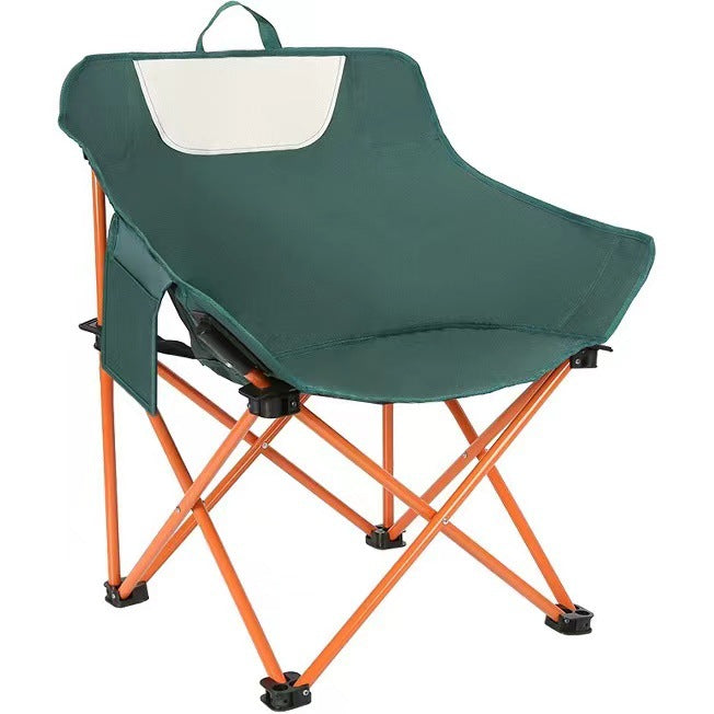 Green Outdoor Folding Camping Chair - Portable Lounge Chair, Lightweight Beach Chair, Fishing Stool, and Picnic Seat, Pe