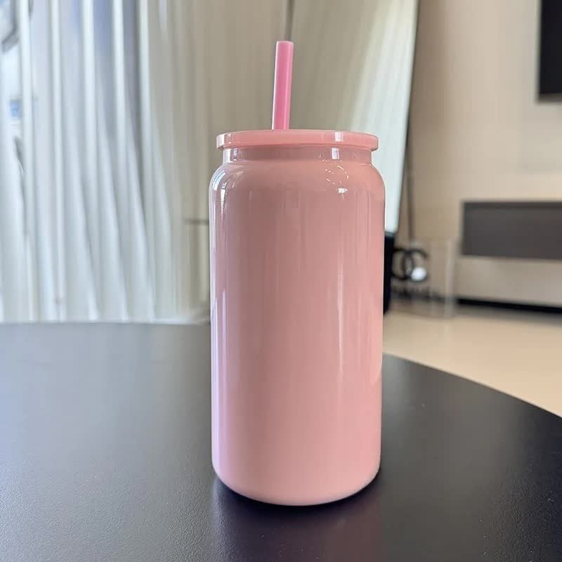 Pink 16oz 304 Stainless Steel Insulated Travel Mug - Portable Outdoor Coffee Cup, Double-Wall Thermos for Hot & Cold Bev