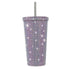 Purple Diamond-Inlaid Insulated 304 Stainless Steel Cup with Straw - Double-Walled, Rhinestone Coffee Mug, Gift Cup for 