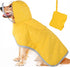 L Yellow Reflective Adjustable Pet Raincoat with Hood - Waterproof Dog Jacket, Adjustable Dog Poncho for Outdoor Protect