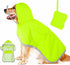 M Green Reflective Adjustable Pet Raincoat with Hood - Waterproof Dog Jacket, Adjustable Dog Poncho for Outdoor Protecti