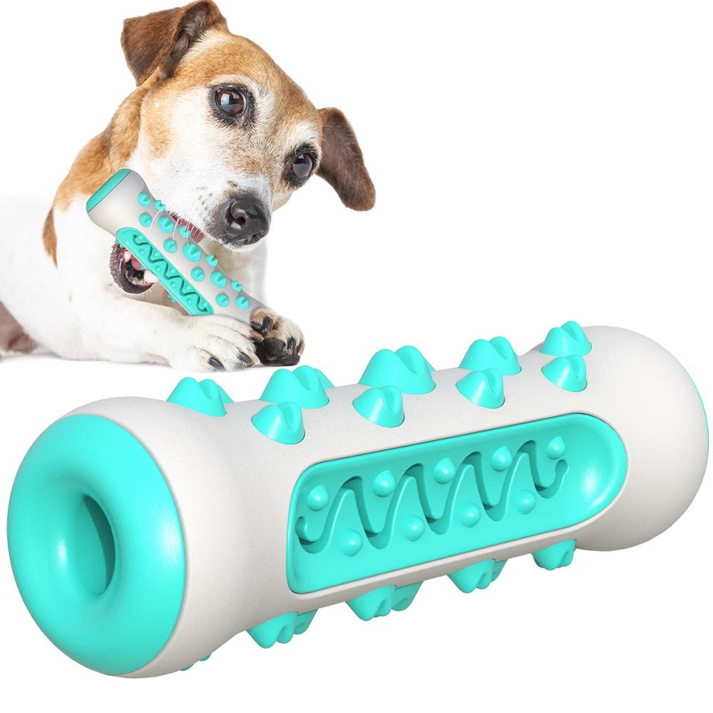 Blue Dog Squeaky Toys For Aggressive Chewers, Tough Toothbrush Dog Chew Toy, Nearly Indestructible Rubber Toys For Pet T