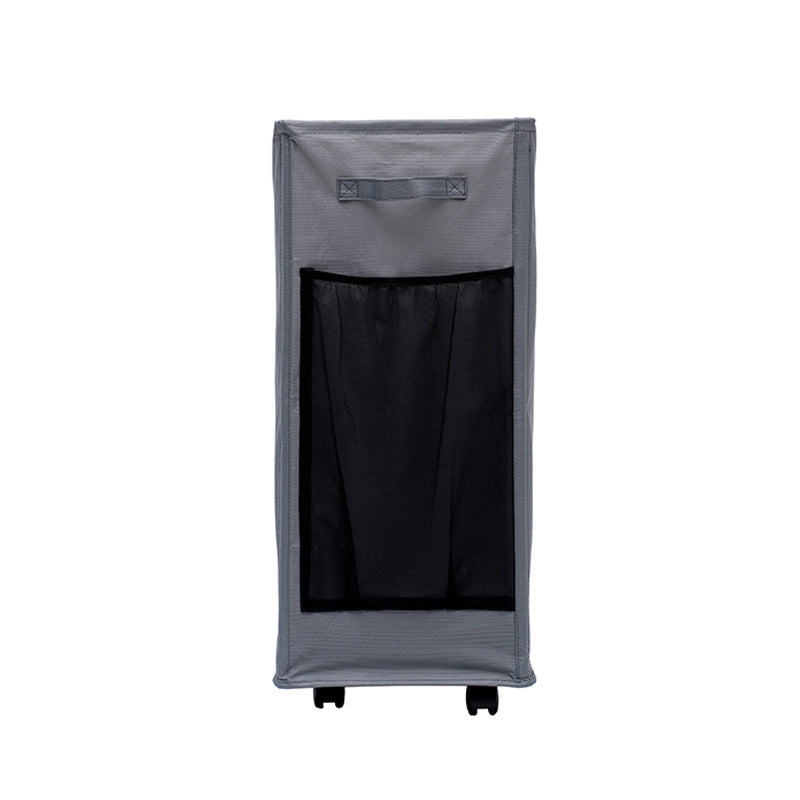 Dark Grey Foldable Yoga Storage Basket, Oxford Fabric Laundry Hamper, Multi-Purpose Organizer for Toys and Bathroom Esse