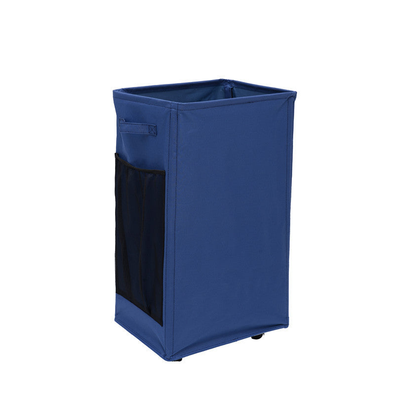 Navy Blue Foldable Yoga Storage Basket, Oxford Fabric Laundry Hamper, Multi-Purpose Organizer for Toys and Bathroom Esse