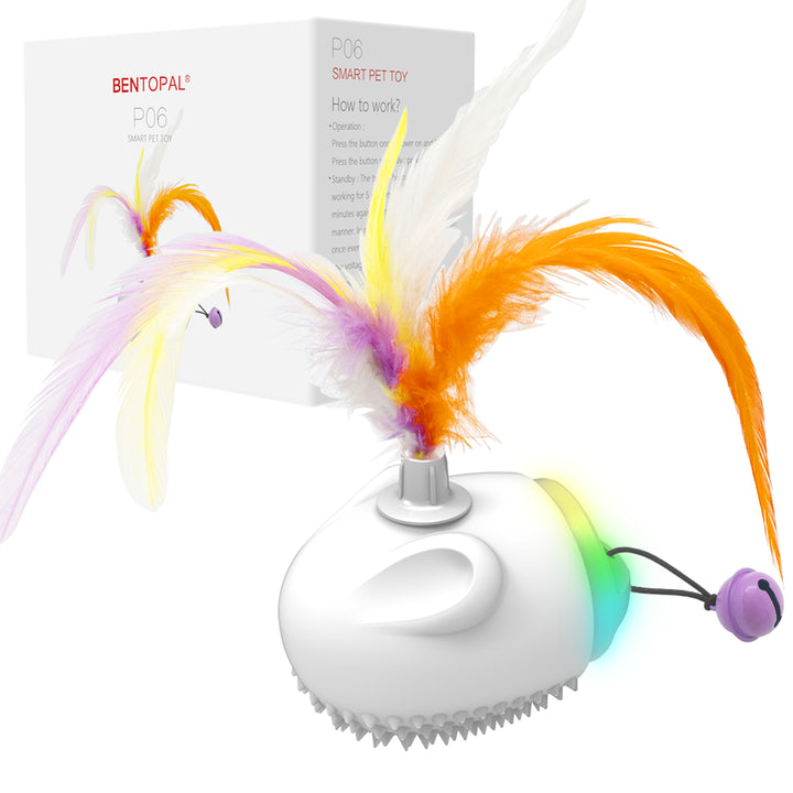 Interactive Cat Feather Toy with LED Lights â€“ Smart Motion Pet Playmate