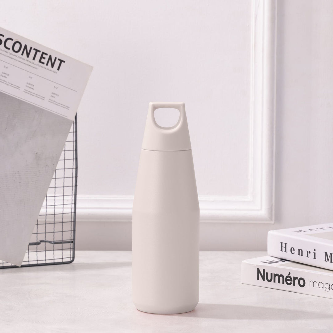 White 316 Stainless Steel 580ml Insulated Bottle - American Tapered Design, Outdoor Sports, Large Capacity Cola Water Fl