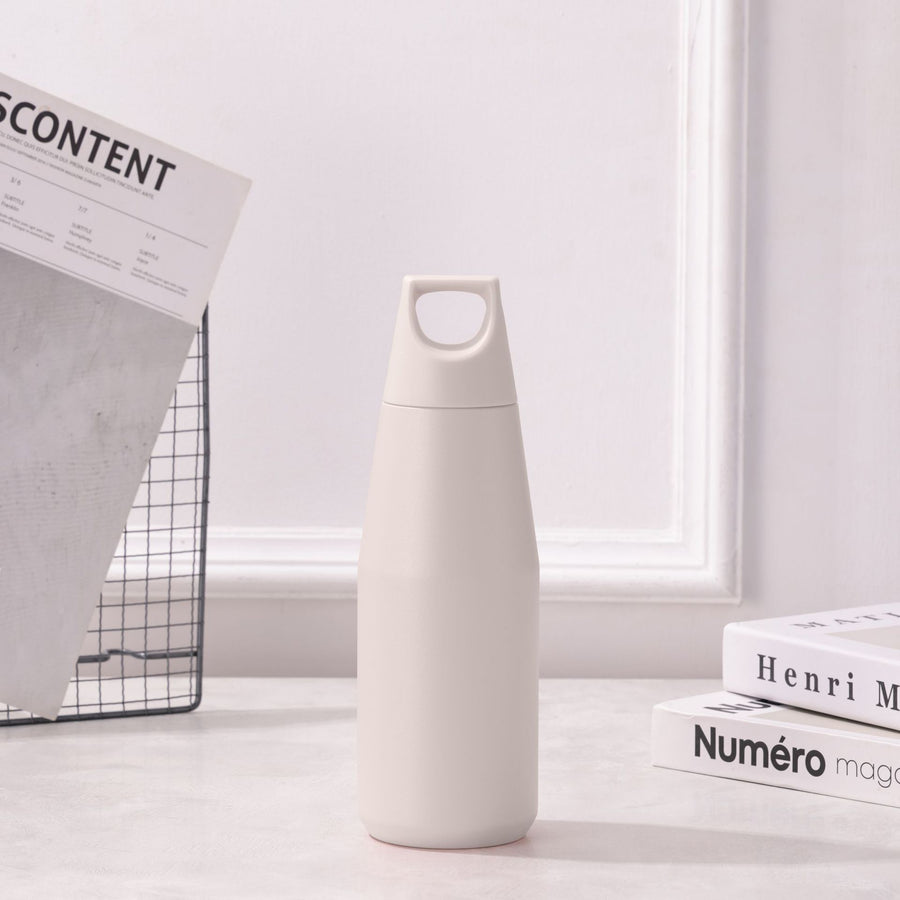 White 316 Stainless Steel 580ml Insulated Bottle - American Tapered Design, Outdoor Sports, Large Capacity Cola Water Fl