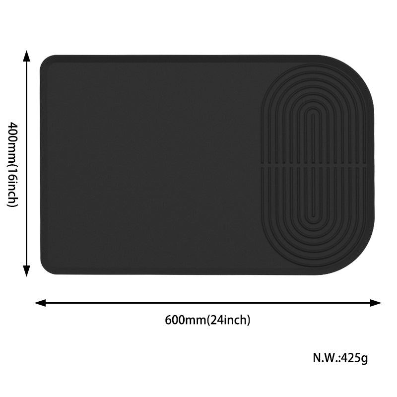 Black Silicone Coffee Machine Mat â€“ Waterproof, Anti-Slip, and Durable Countertop Protector