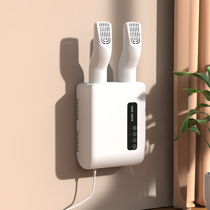 White Wall-Mounted Intelligent Shoe Dryer - 360Â° Warm Air Fast Drying System with Constant Temperature