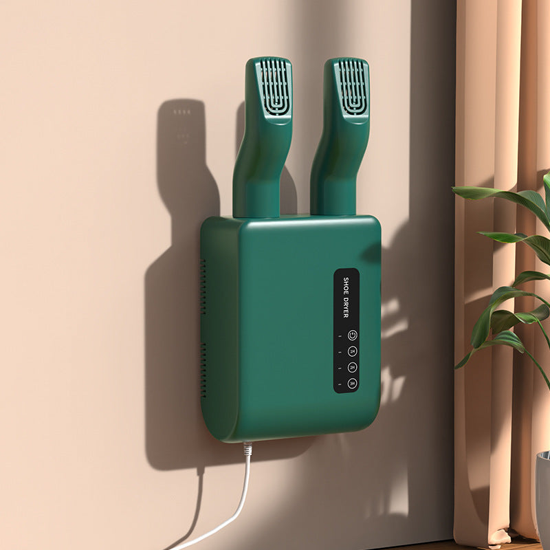 Green Wall-Mounted Intelligent Shoe Dryer - 360Â° Warm Air Fast Drying System with Constant Temperature