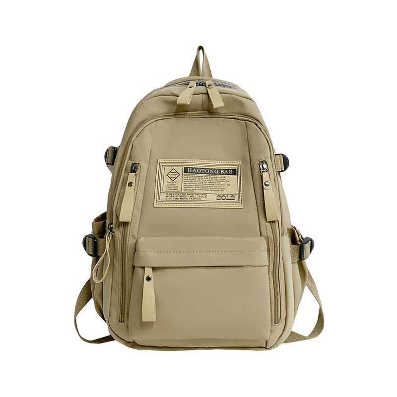 Khaki Stylish and Simple Backpack for High School and College Students  Trendy Womens Casual Backpack for Travel and Daily Use
