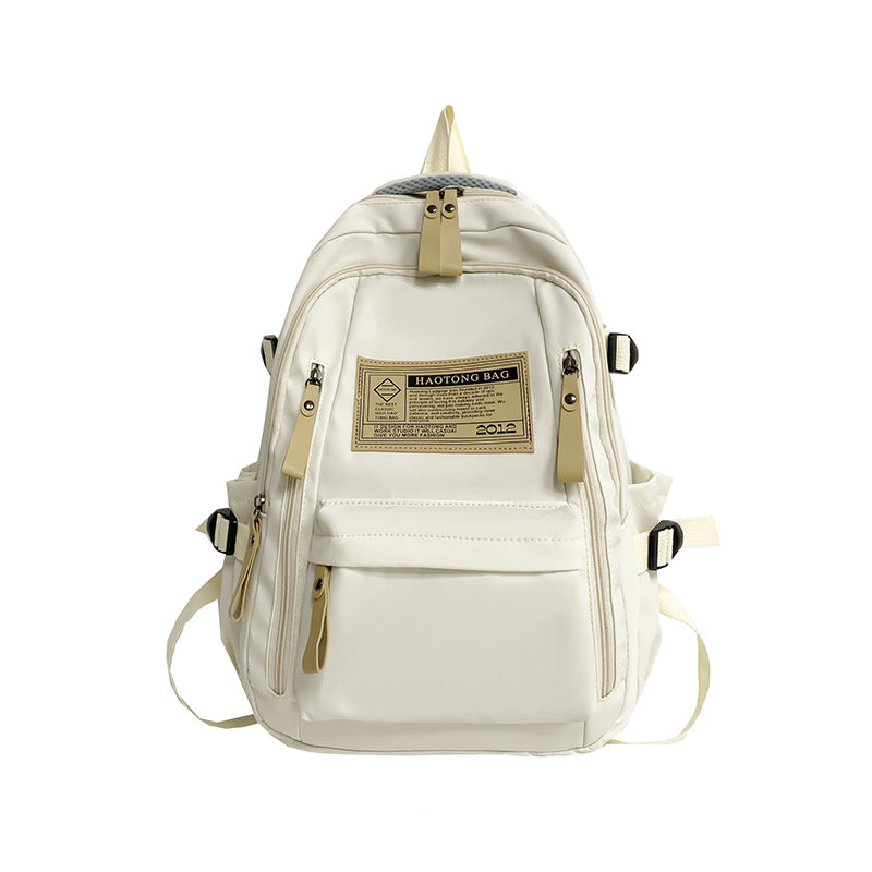 White Stylish and Simple Backpack for High School and College Students  Trendy Womens Casual Backpack for Travel and Daily Use