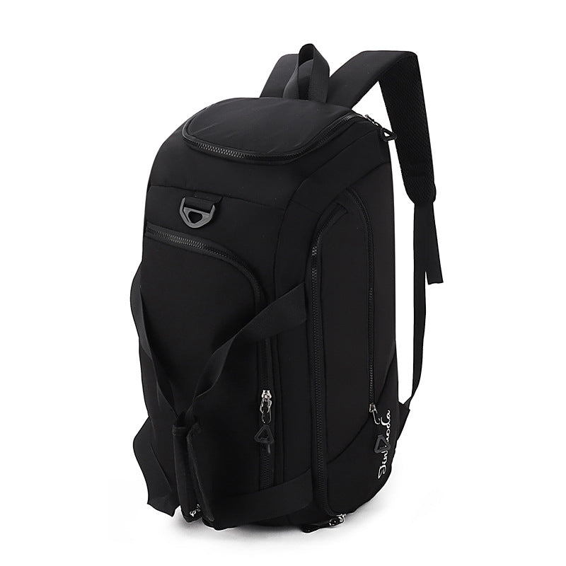 Black Large Capacity Travel Backpack  Multi-Function Carry-On Bag for Clothes, Luggage Storage, and Business Trips