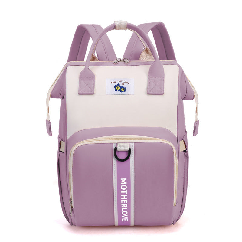 Purple New Large Capacity Mommy Bag  Portable and Lightweight Multi-Function Diaper Backpack, Stylish Baby and Mom Storage Bag