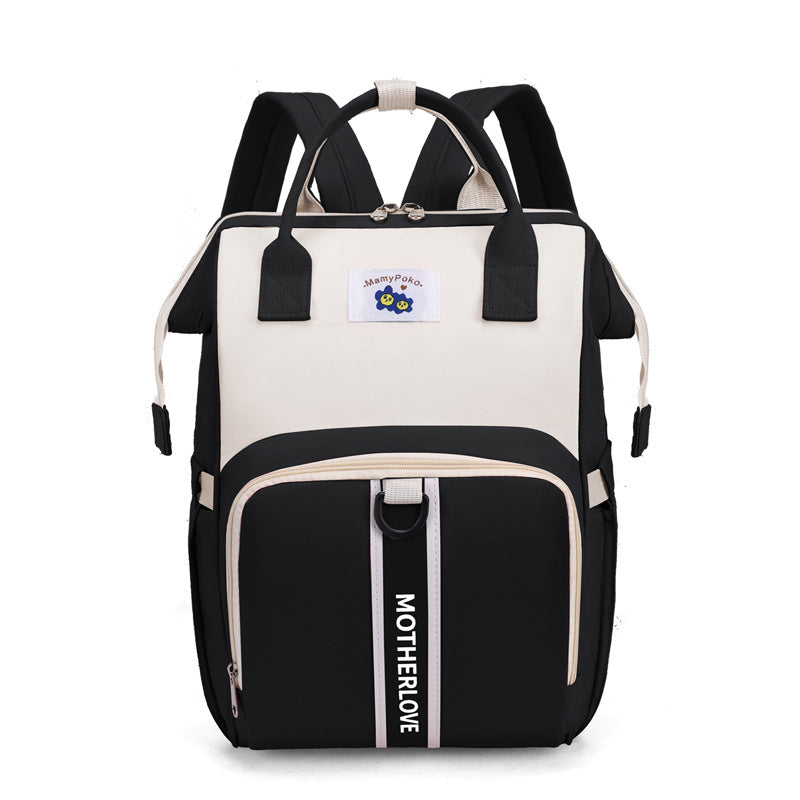 Black New Large Capacity Mommy Bag  Portable and Lightweight Multi-Function Diaper Backpack, Stylish Baby and Mom Storage Bag