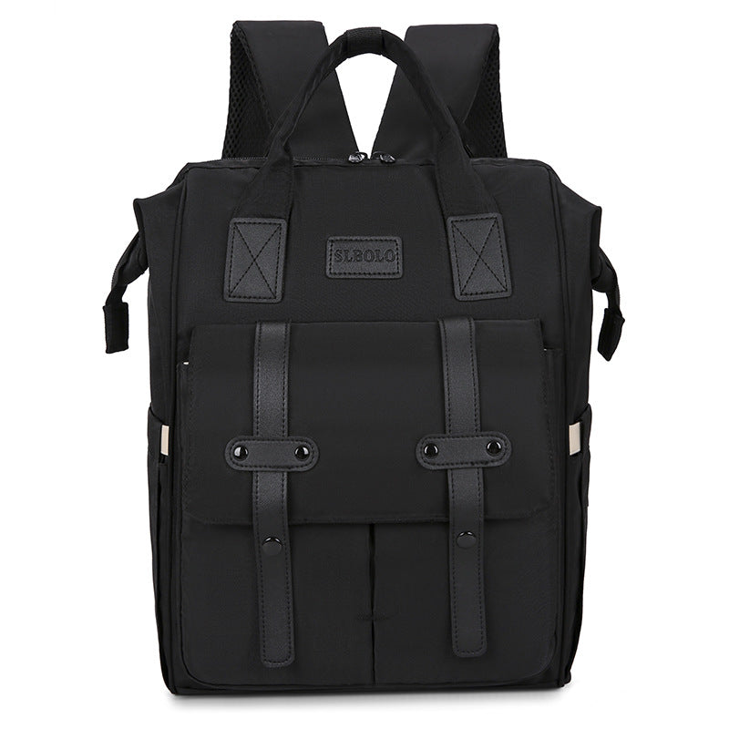 Black Fashionable Multi-Function Mommy Bag  Large Capacity Diaper Tote and Backpack for Moms, Ideal for Travel and Everyday Use