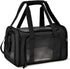 L Black Portable Foldable Pet Carrier Bag - Large Capacity Travel Carrier for 2 Small Pets, Comfortable and Stylish Cat 