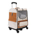Off-white Large Capacity Breathable Foldable Pet Trolley - Travel Cat Carrier with Wheels, Portable, Spacious, and Conve