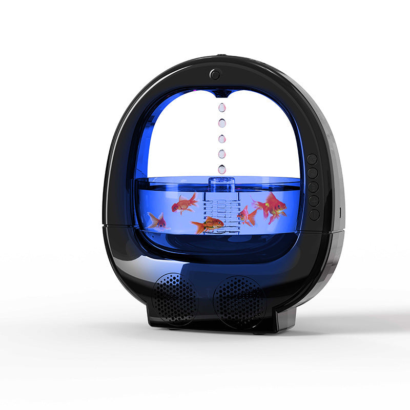 Black 3 In 1 Anti-Gravity Humidifier Multifunctional Aromatherapy Machine Bluetooth-compatible Speaker Fish Tank Ambient