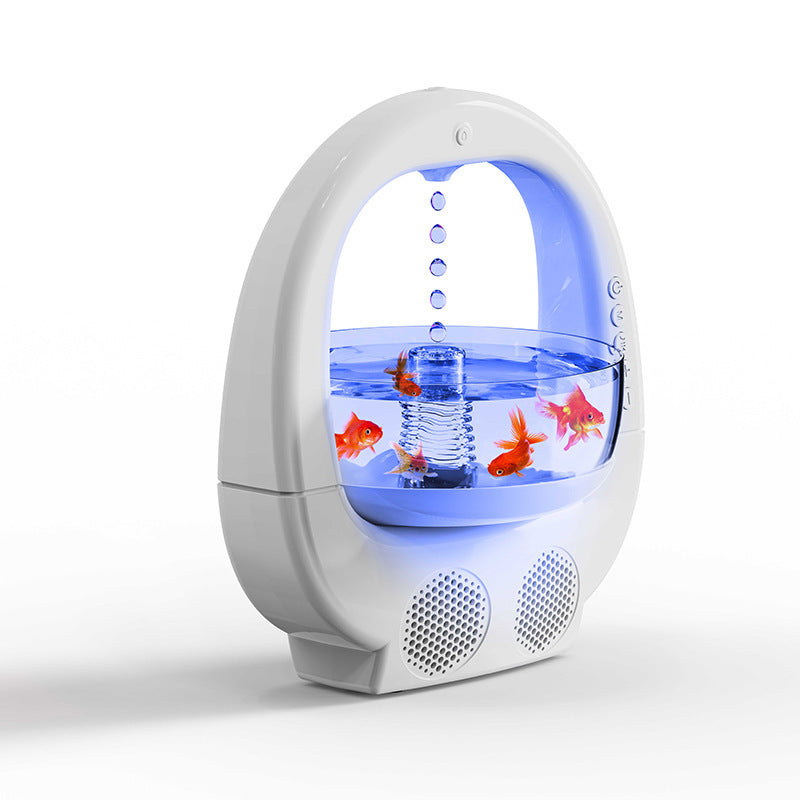 White 3 In 1 Anti-Gravity Humidifier Multifunctional Aromatherapy Machine Bluetooth-compatible Speaker Fish Tank Ambient