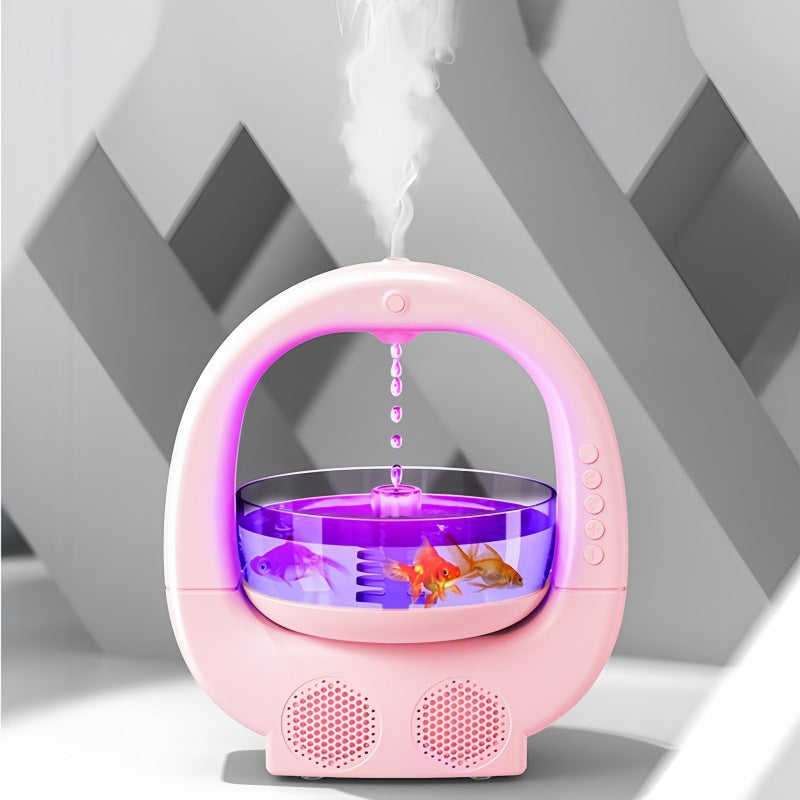 Pink 3 In 1 Anti-Gravity Humidifier Multifunctional Aromatherapy Machine Bluetooth-compatible Speaker Fish Tank Ambient 