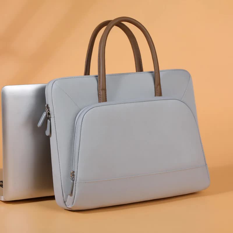 Grey Simple & Stylish Laptop Bag â€“ Elegant Notebook Carrier for Students, Professionals, and Gift Purposes