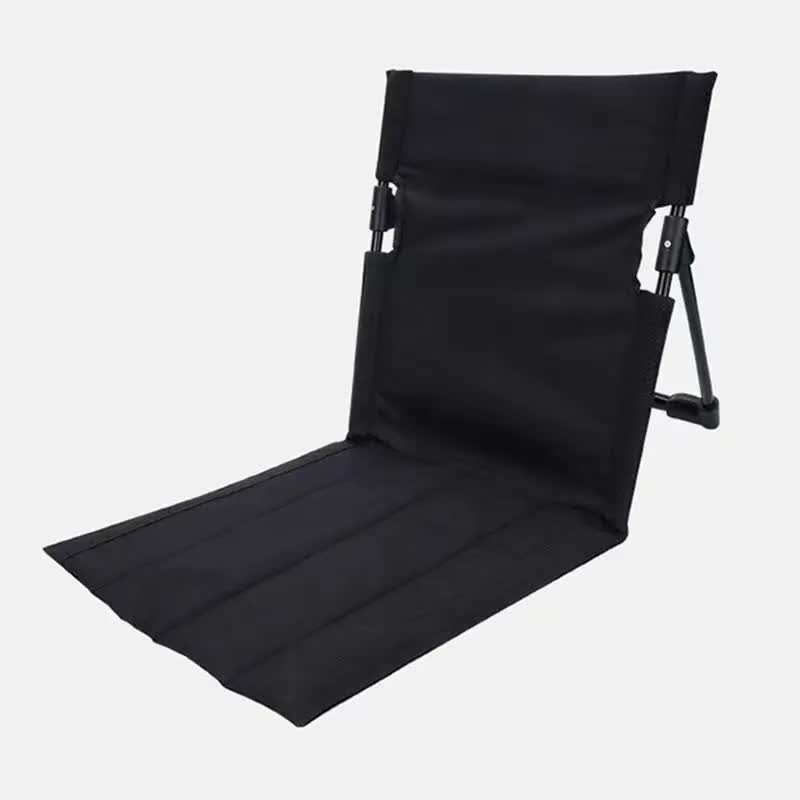 Black Outdoor Folding Lawn Chair with Backrest â€“ Lightweight, Portable Camping Chair, Beach & Park Recliner, Easy-to-C