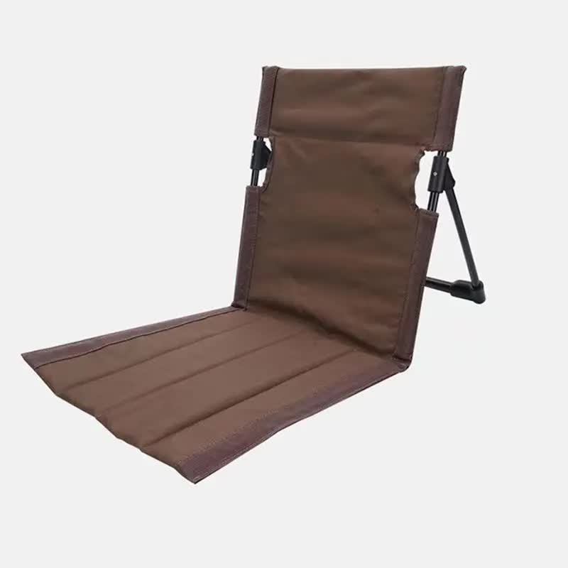 Brown Outdoor Folding Lawn Chair with Backrest - Lightweight, Portable Camping Chair, Beach & Park Recliner, Easy-to-Car