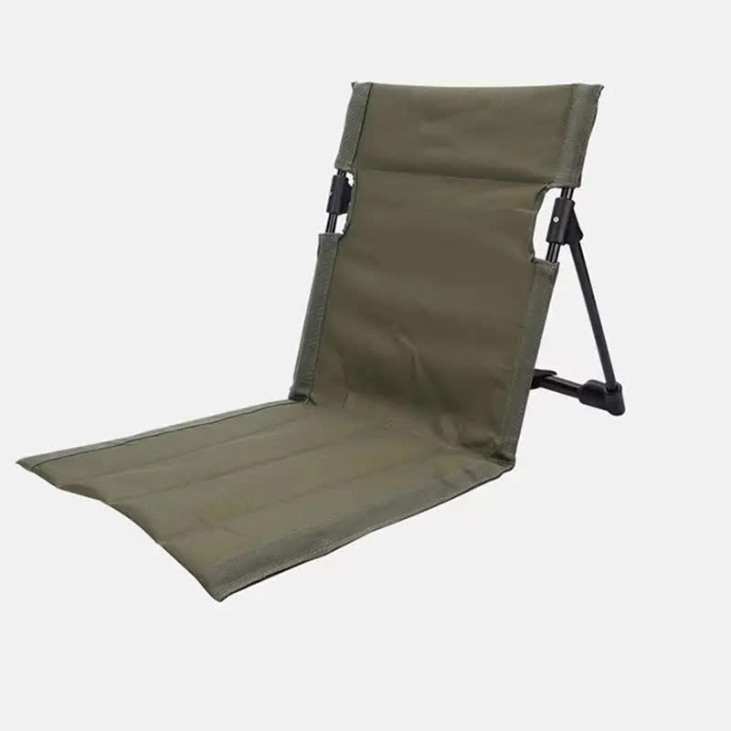 Green Outdoor Folding Lawn Chair with Backrest - Lightweight, Portable Camping Chair, Beach & Park Recliner, Easy-to-Car