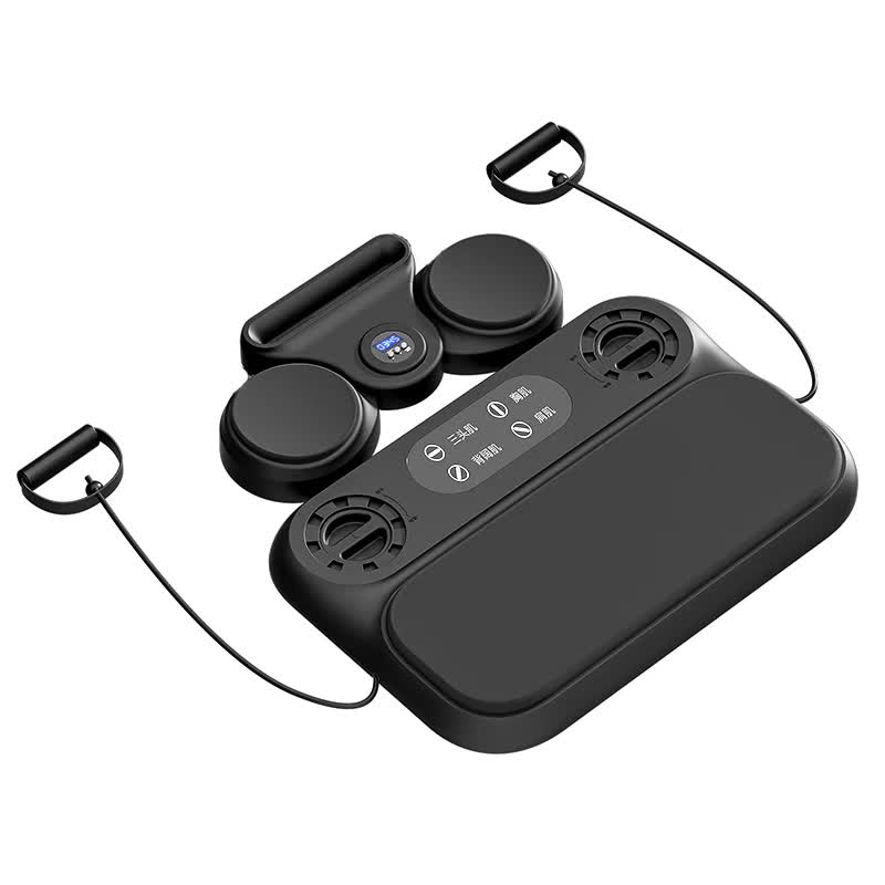 Black 6-in-1 Multifunctional Fitness Board - Ab Wheel, Automatic Rebound, Fat Burning and Core Strengthening Home Workou
