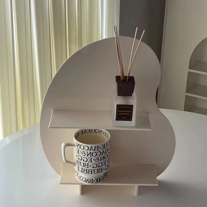 31*27*8cm White Acrylic Desktop Storage Organizer - Christmas Aromatherapy Display Shelf for Cosmetics, Candles, and Dec