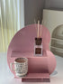 40*36*10cm Pink Acrylic Desktop Storage Organizer - Christmas Aromatherapy Display Shelf for Cosmetics, Candles, and Dec
